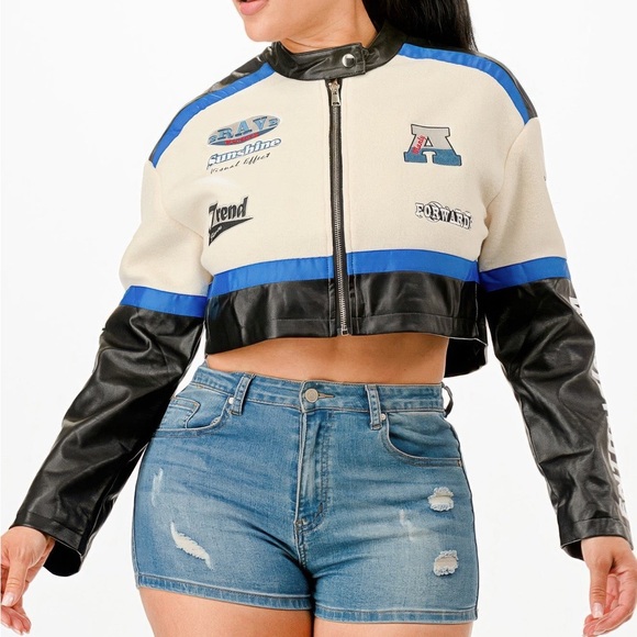 Colorblock Crop Jacket - Picture 5 of 9